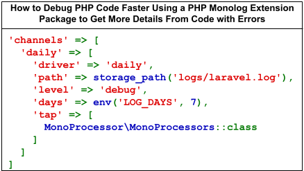 How to Debug PHP Code Faster Using a PHP Monolog Extension Package to Get More Details From Code with Errors